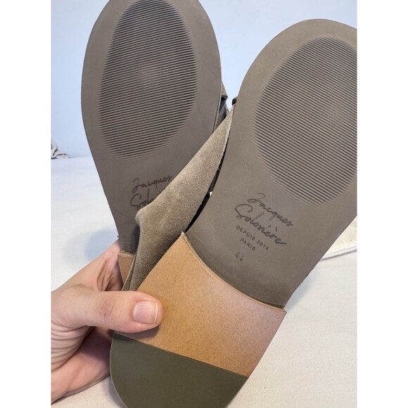 NEW Jacques Soloviere Biarritz Beige Leather Suede Sandals Men Sz 11.5 44 Luxury main image 4
